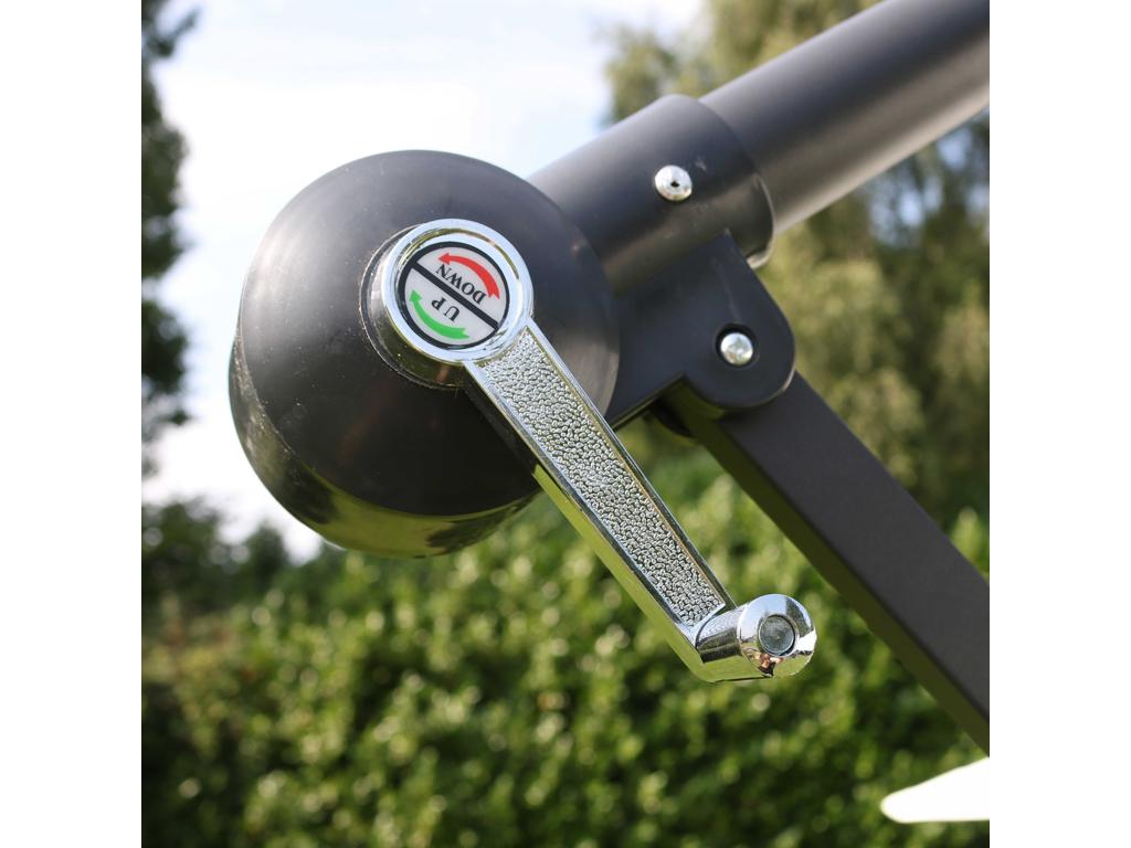 3x3m cantilever parasol and 4 fillable grey aluminum slabs - Vertchez