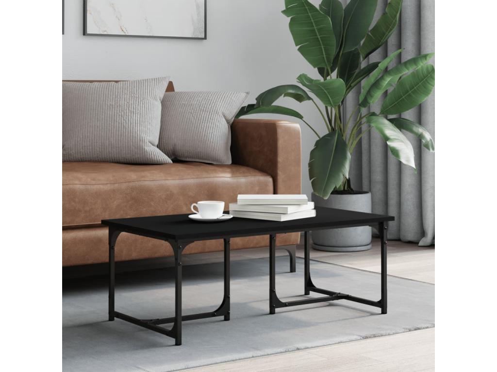 Coffee table, black, 90x50x35 cm, engineered wood