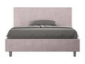 Double bed with upholstered slatted base 140x210 microfiber Vertchez
