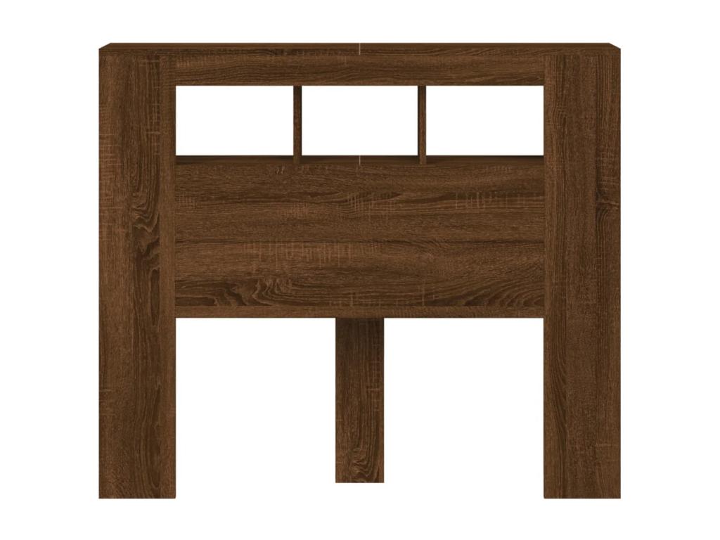LED headboard, brown oak, 120x18.5x103.5cm, engineered wood