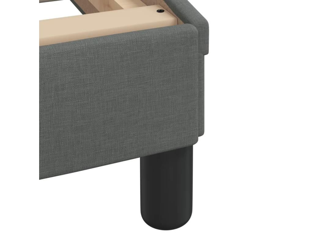 Bed with dark grey mattress 80x200 cm fabric