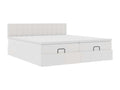 Ottoman bed frame with white 180x200 cm faux leather mattress
