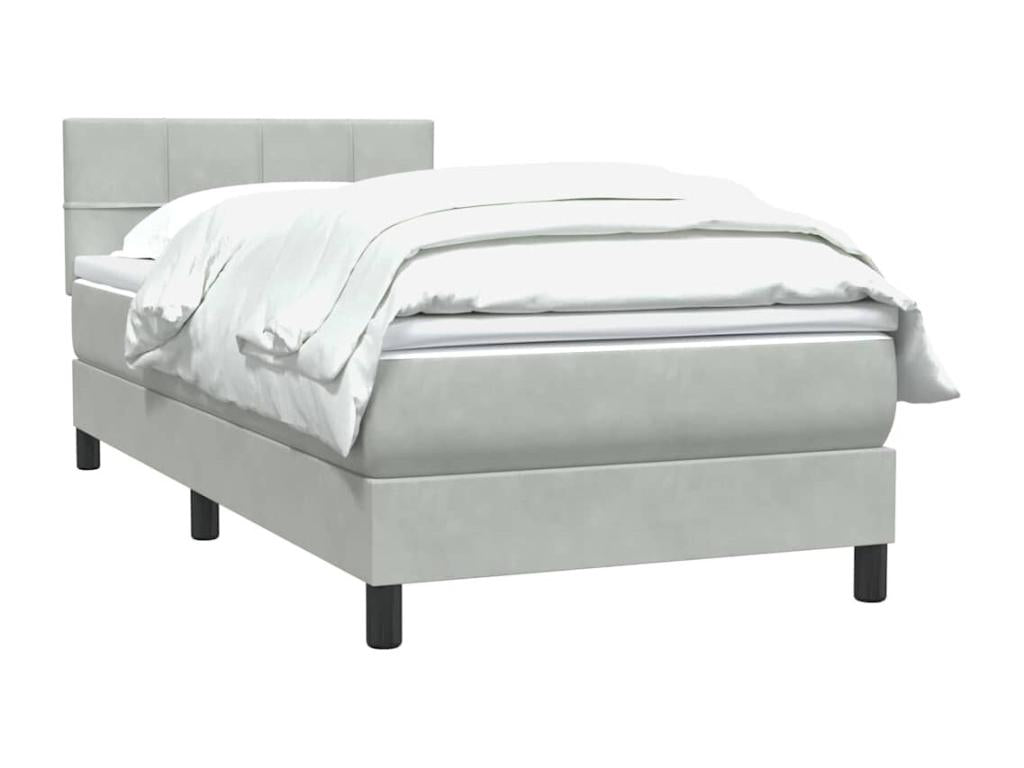 Meublita bed base and light grey 80x210 cm velvet mattress