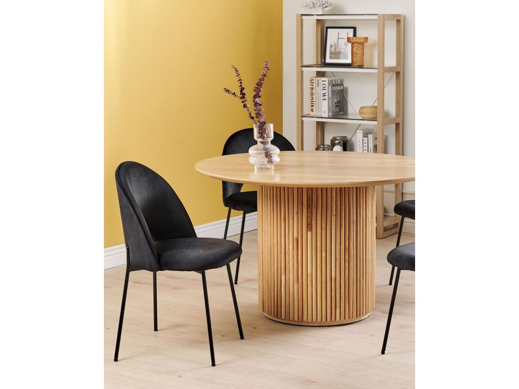 Set of 2 COVELO Black Velvet Dining Chairs