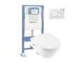 Vertchez &amp; Boch Architectura rimless wall-hung toilet with Geberit concealed cistern and flush plate