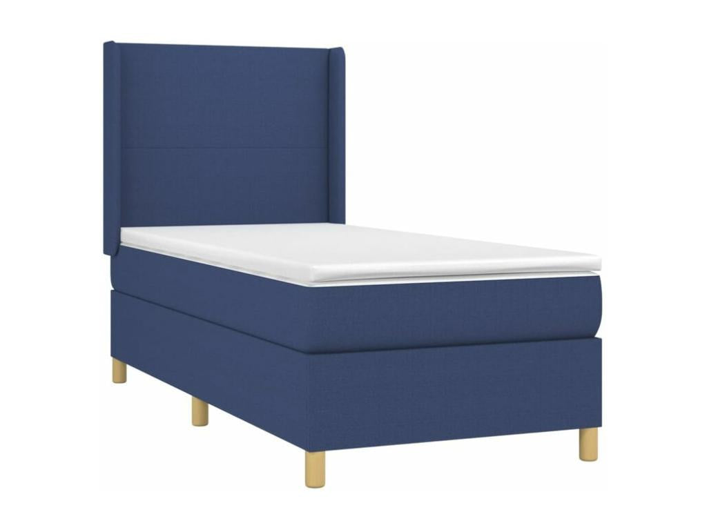 Bed base in Vertchez with mattress and LED blue 100x200 fabric