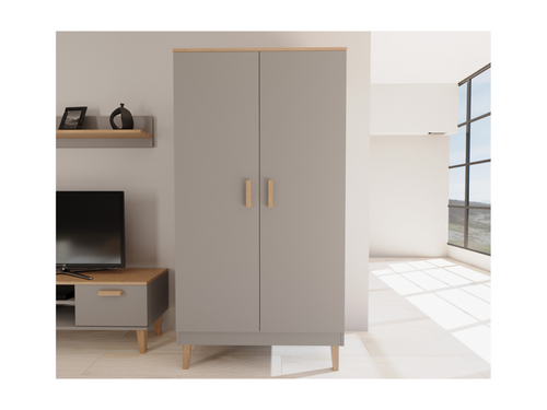 Vertchez 2-Door Wardrobe - Grey