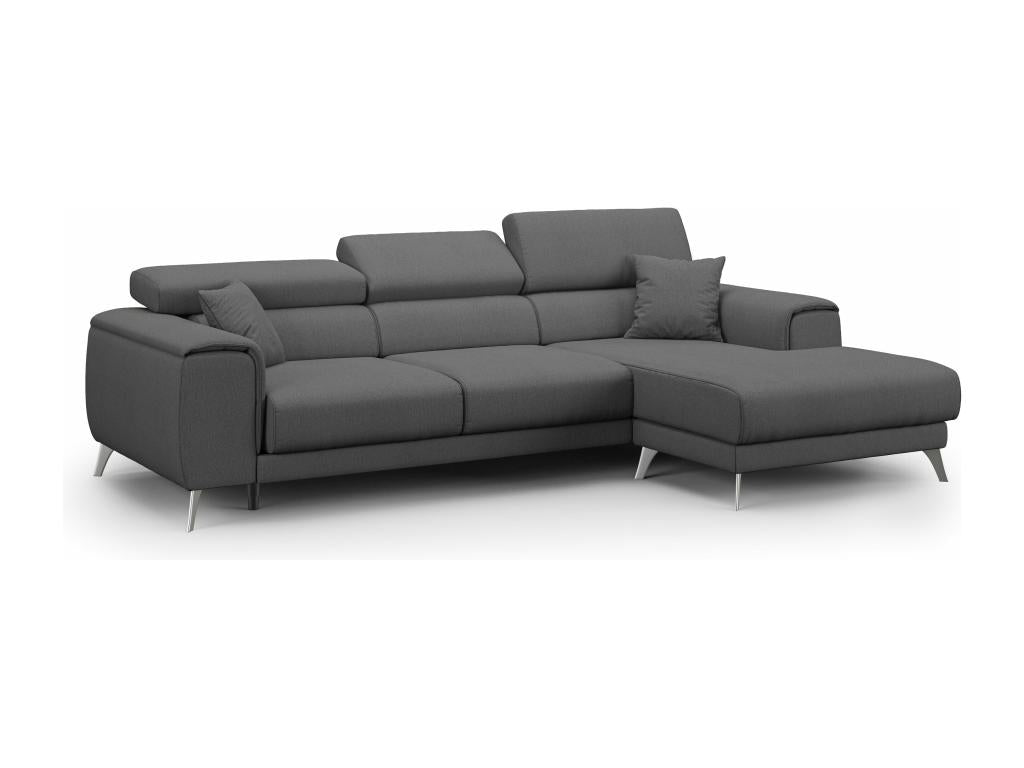 Meublita Corner Sofa with Removable Seats in Soft Stain-Resistant Fabric T05 260 cm Left Anthracite