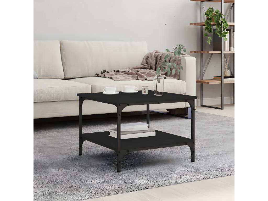Black coffee table 55x55x40 cm engineered wood