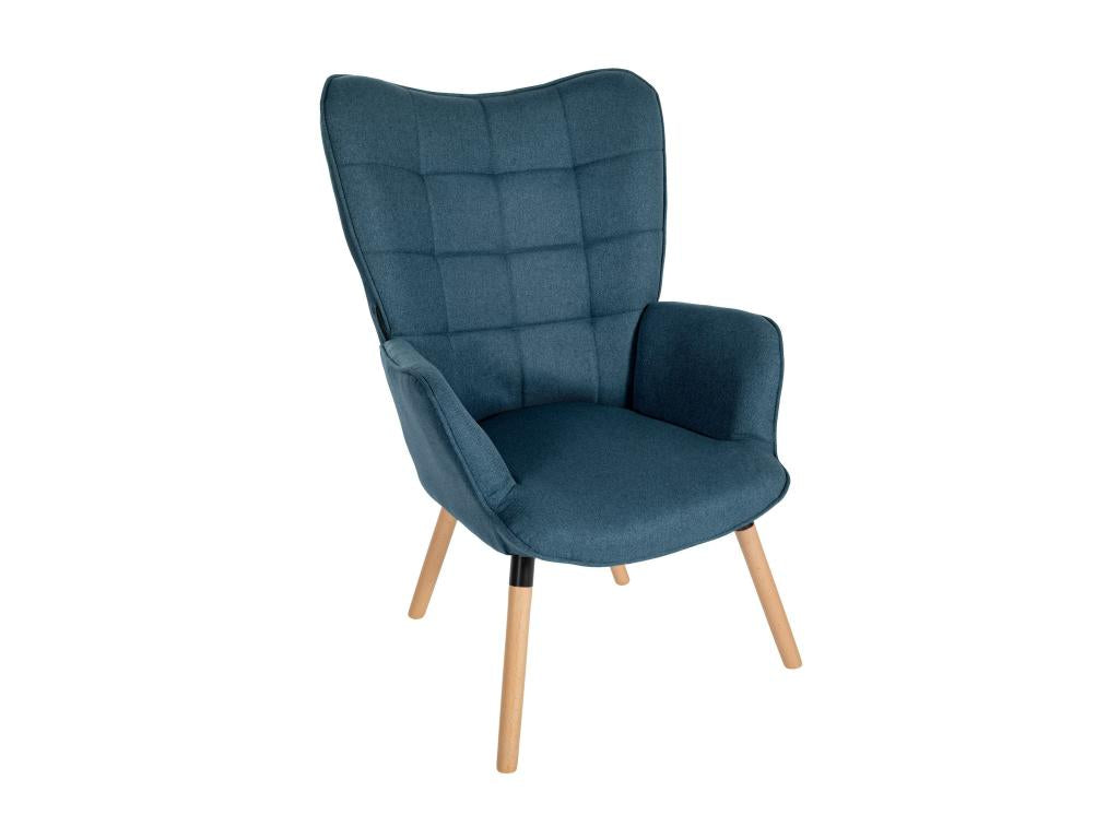 Armchair - Fabric / Wood - Blue - Meublita