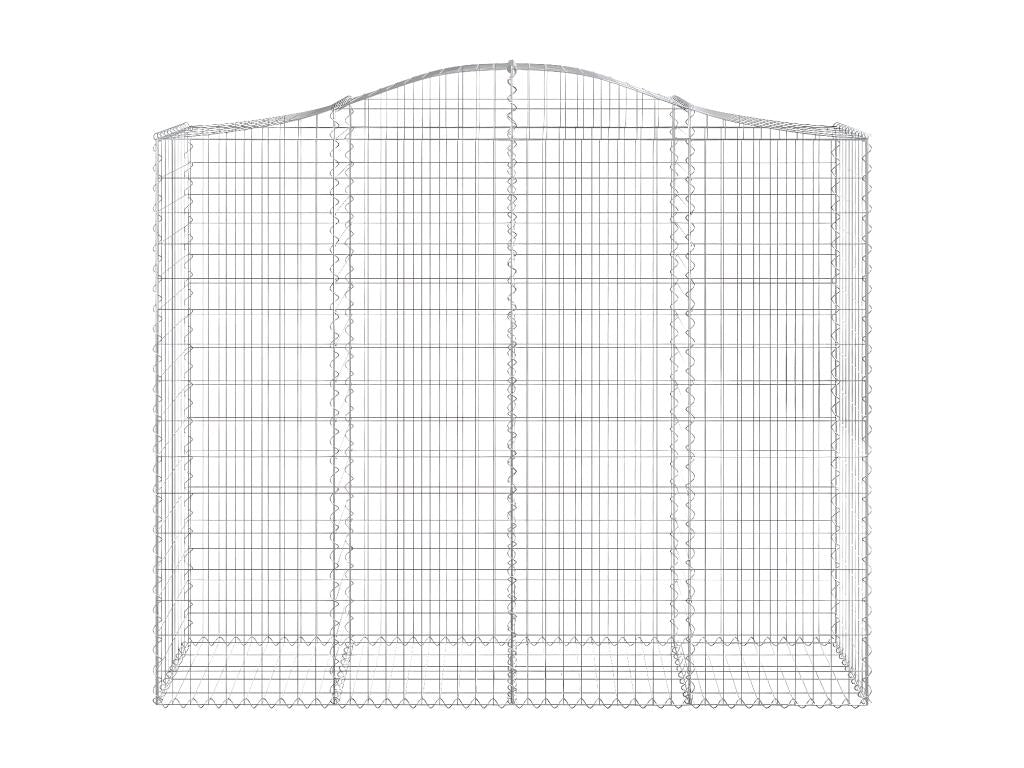 11 arched gabion baskets, 200x50x160/180 cm, galvanized iron
