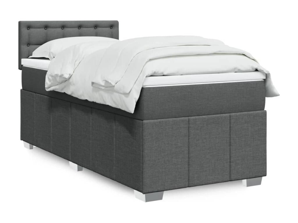 Bed base in Vertchez with dark grey mattress 100x200cm Fabric