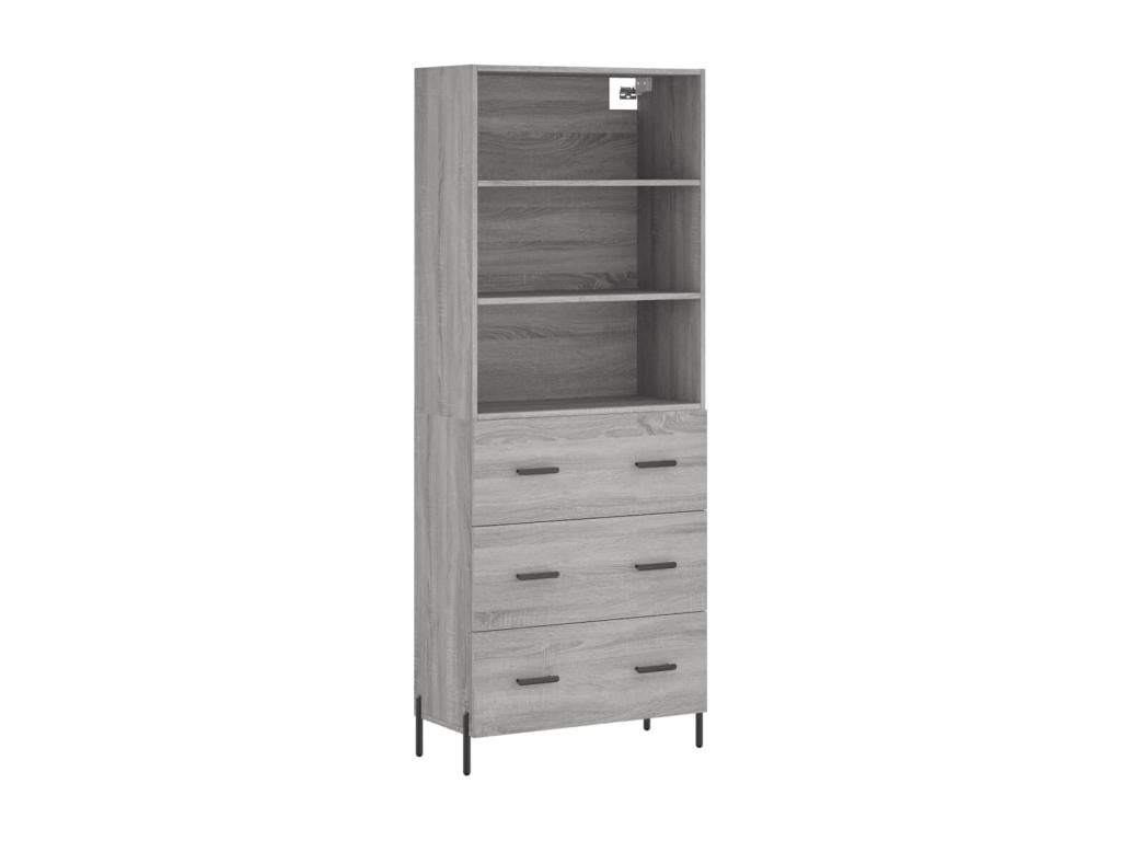 Vertchez tall sideboard, grey, 69.5x34x180 cm, engineered wood