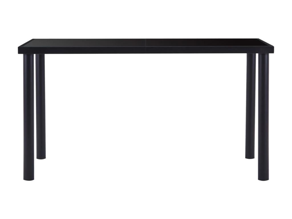 5-piece dining set, black faux leather, 2