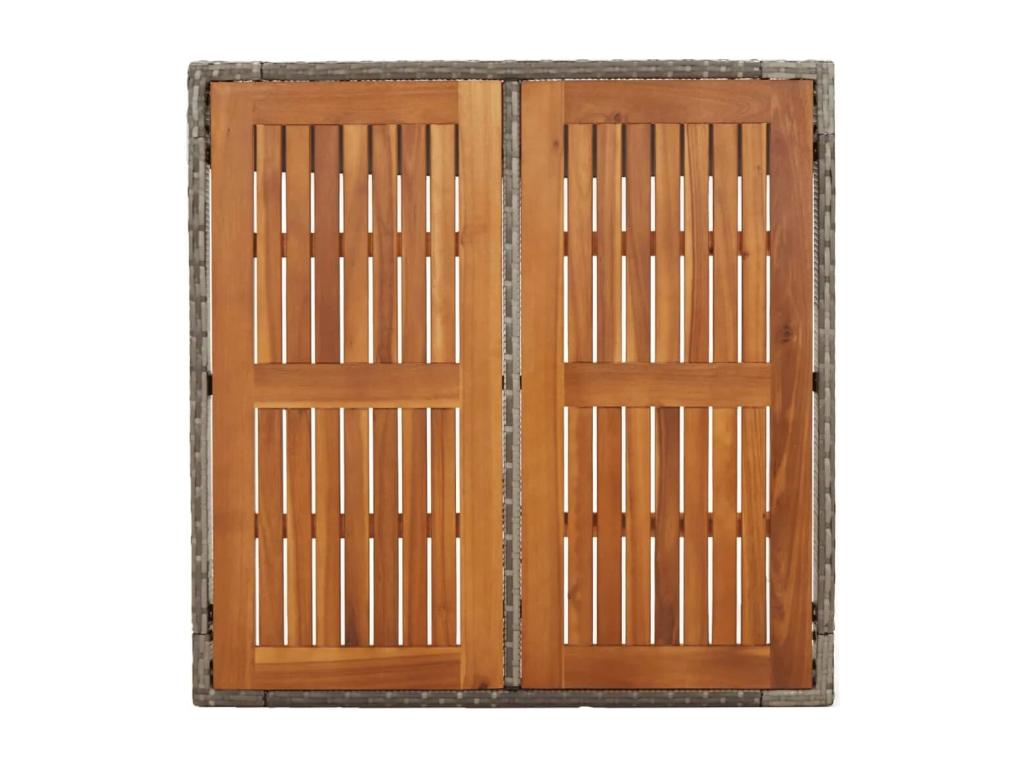 3-piece garden dining set with grey resin wicker cushions