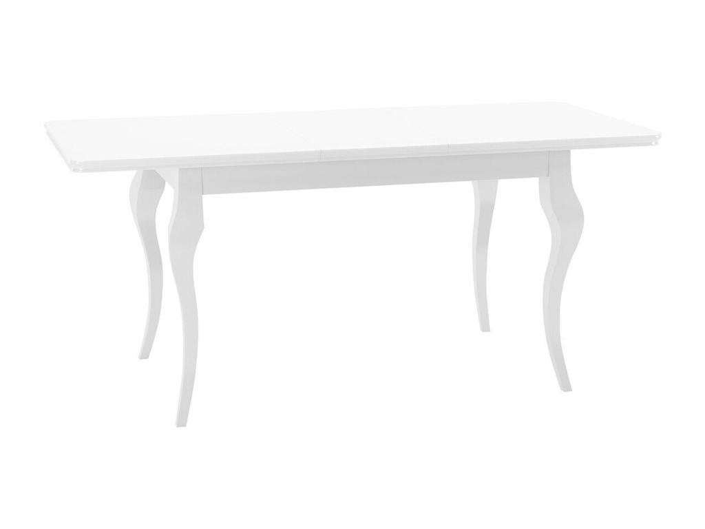 Racine 101 Table, Glossy White - White, 76x80x140cm, Extension MDF Wood
