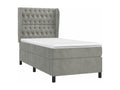 Bed base and mattress in Vertchez, light grey, 100x200 cm, velvet