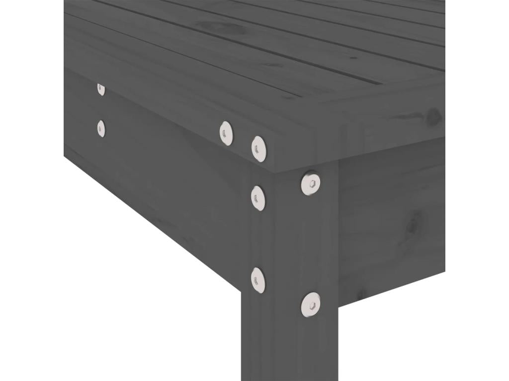 5-piece garden bar set, grey solid pine wood