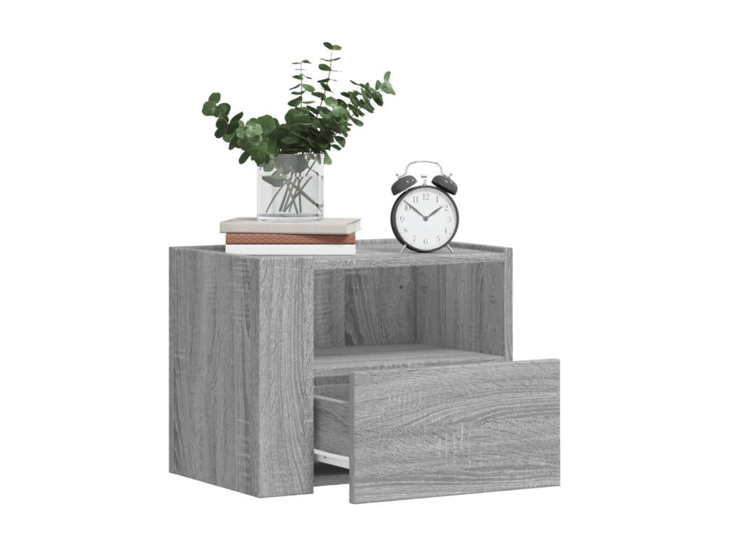 Meublita Premium - Meublita wall-mounted bedside table, grey, 45x30x35 cm