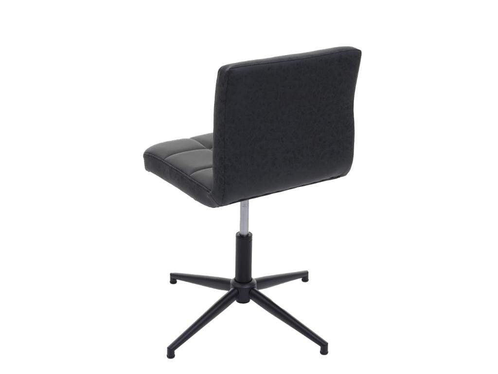 Vertchez II dining chair, set of 2, dark grey faux leather, black legs