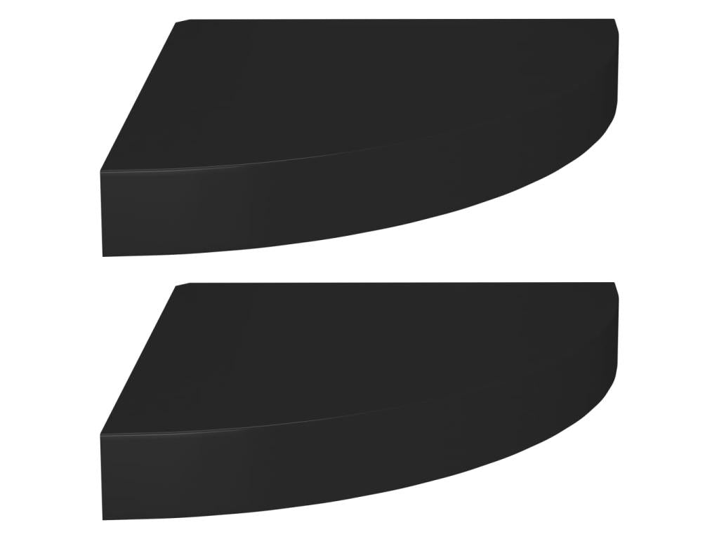 Floating Corner Shelves 2 pcs Black 25x25x3.8 MDF