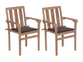 Set of 2 garden chairs and cushions, Vertchez, solid teak wood