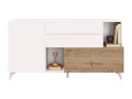 Sideboard with 2 doors, 2 drawers and 2 shelves - Natural and white lacquered - Vertchez