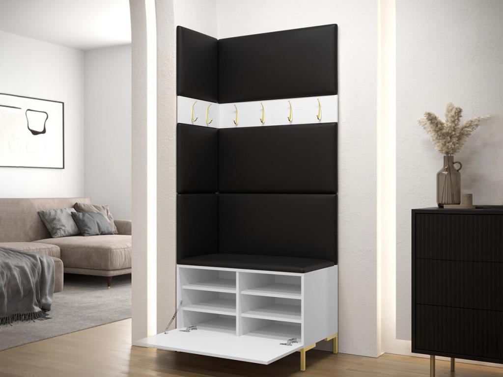 Vertchez 103 Hallway Unit 196x84x46cm Craft Oak Laminate - Faux Leather