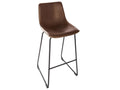 Set of 2 brown metal stools - length 104.50 x depth 50 x height 49 cm