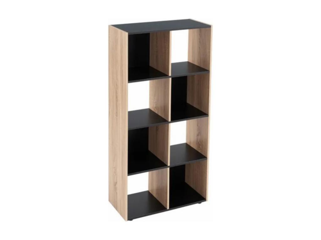 Natural/black bookcase/shelf unit - Length 60 x Depth 29 x Height 120 cm
