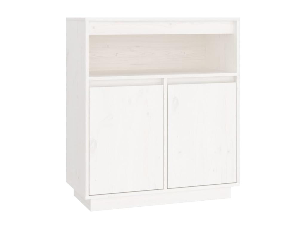 White sideboard 70x34x80 cm Solid pine wood