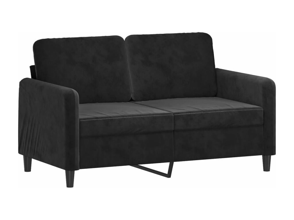 3-piece black velvet sofa set