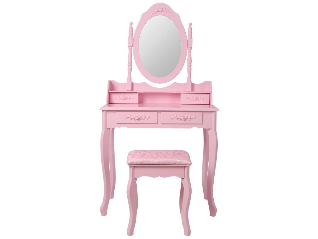 Rustic pink vanity table with mirror from Vertchez
