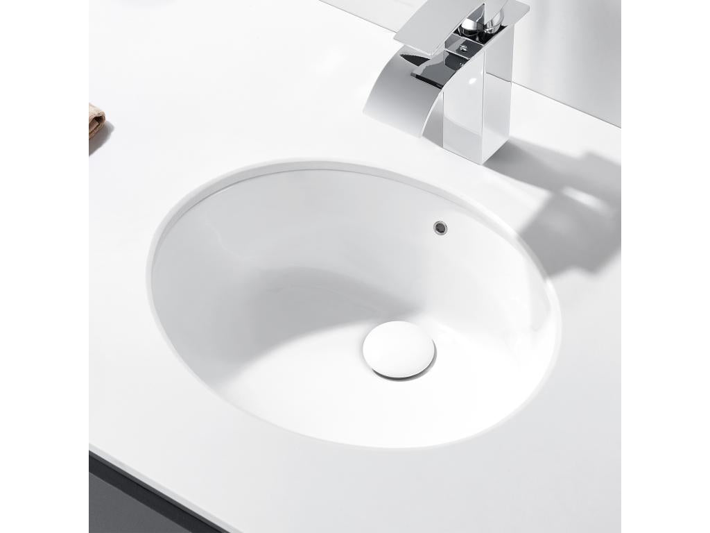Vertchez max 2pcs Universal Pop-Up Basin Waste with Anti-Clogging Filter Bathroom Sink Waste with Overflow and Ceramic Lid White
