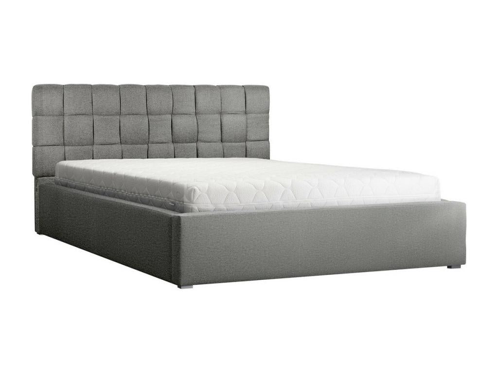 Meublita 107 Double Grey Bed 160x200 Upholstered Slatted Base 180x223x93cm