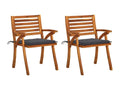 Garden dining chairs with cushions, set of 2, Meublita solid wood