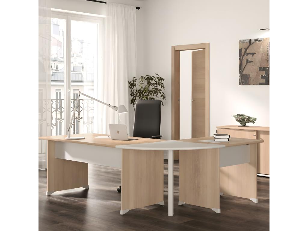 Office desk with glides, 140 cm long - Made in France