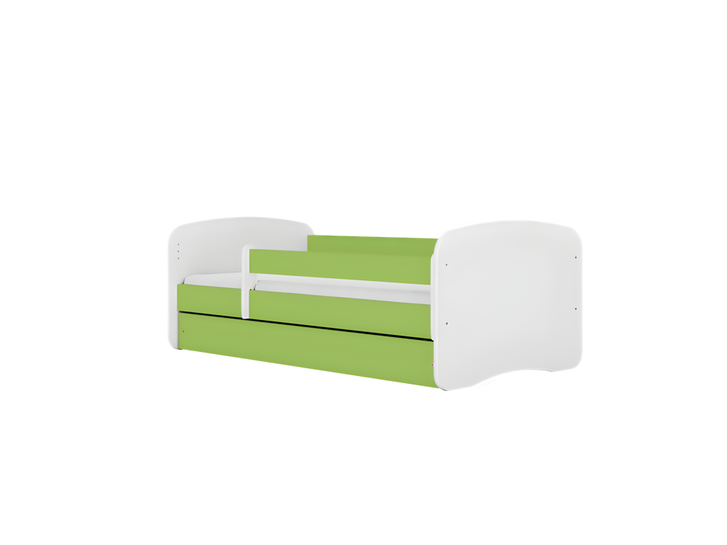 Meublita green shovel bed with drawer and 140/70 mattress