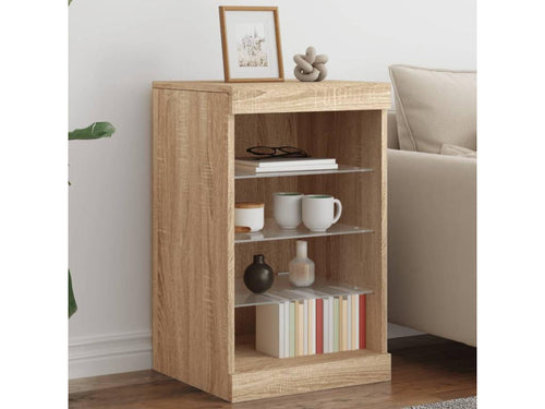 Meublita oak sideboard with LED lights, 41x37x67 cm