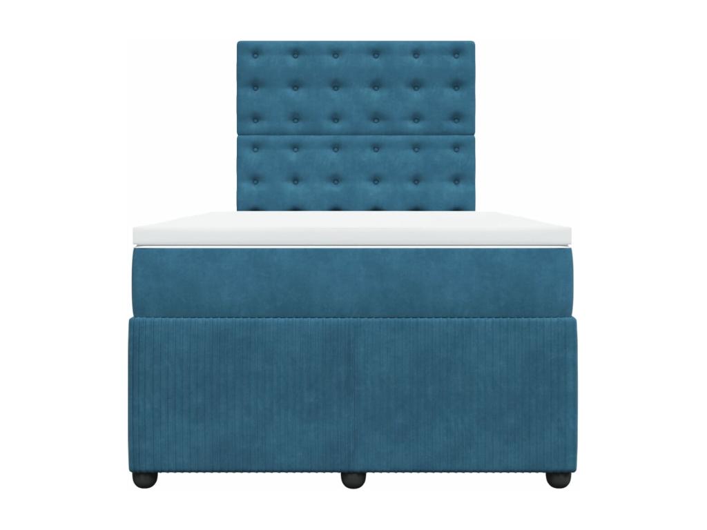 Meublita bed base and dark blue 120x190cm velvet mattress