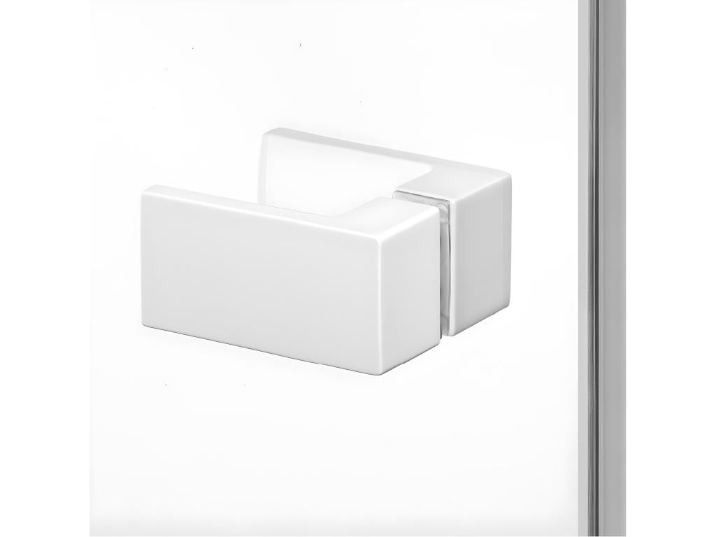 White 90x80cm right-hand pivoting shower enclosure from Vertchez WHITE with front access