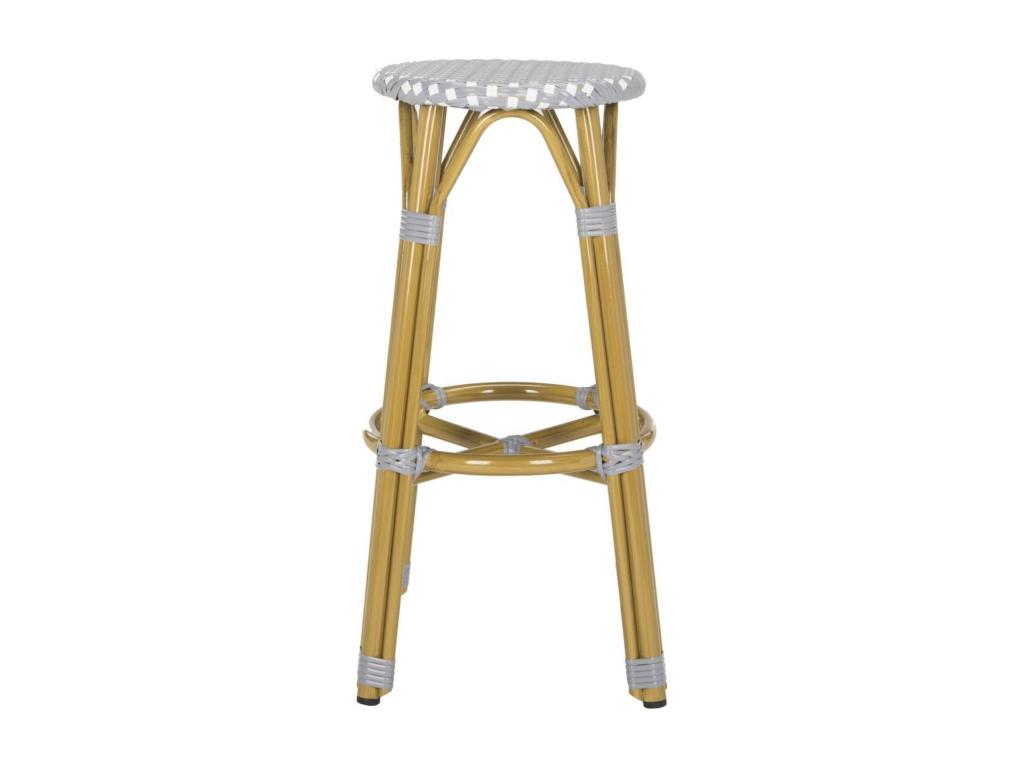 Outdoor bar stool, grey and white, 52x52x76.2 cm - Vertchez