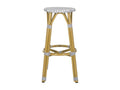 Outdoor bar stool, grey and white, 52x52x76.2 cm - Vertchez