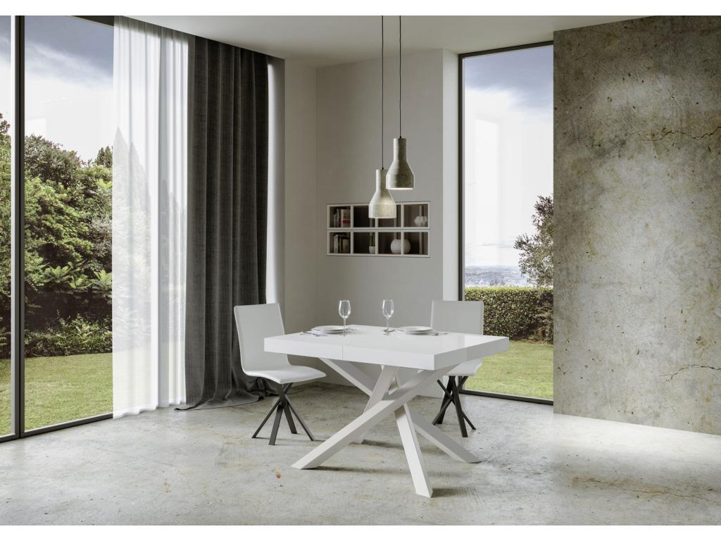 Extendable table 90x130/390 cm Volantis White Ash white frame