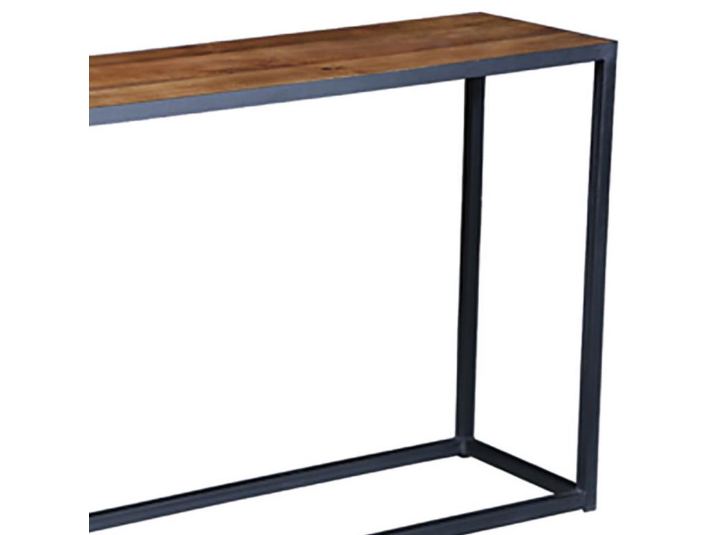 Meublita - Console with Wooden Top and Steel Frame