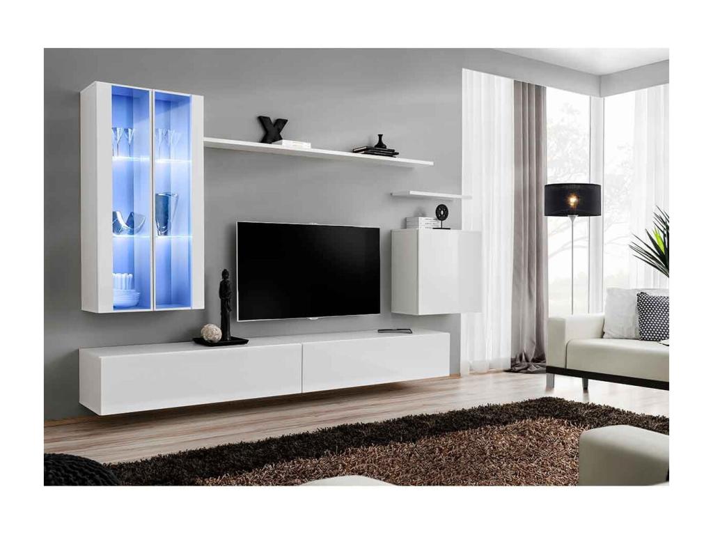 Switch XII 270cm White Wall-Mounted TV Unit