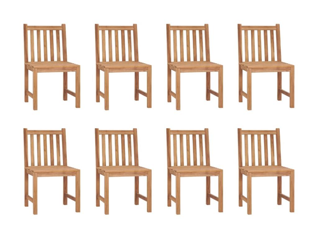 8-piece garden chairs with cushions, solid teak wood, 14