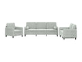 3-piece sofa set with light grey velvet cushions