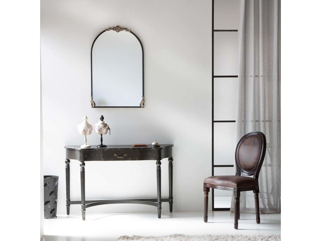 Wooden console table with 1 drawer, 125x42.5x78