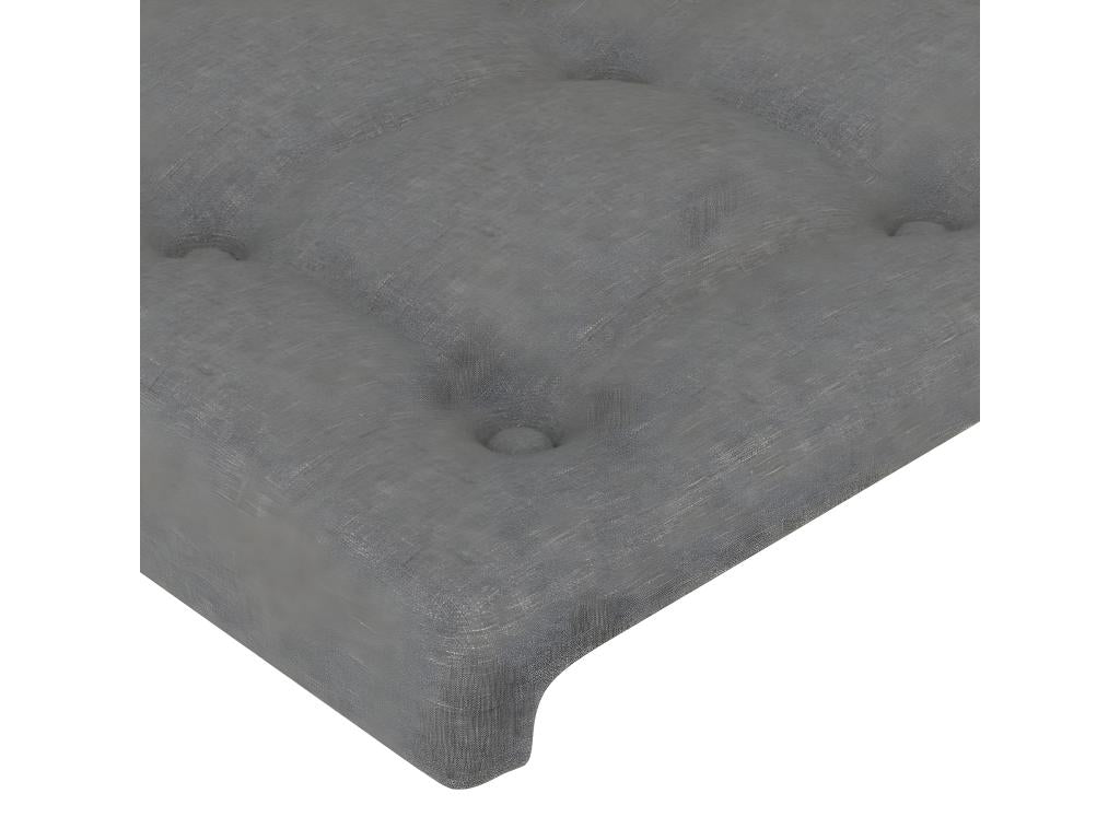 Dark Grey LED Headboard 83x16x118/128 cm Fabric